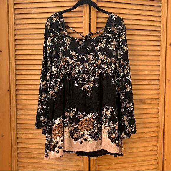 Free People Black Floral Dress size Small - Picture 1 of 5